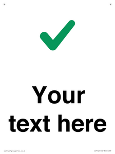 Custom plain background, green tick sign